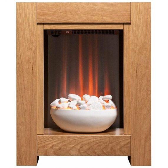 Monet Fireplace Suite in Oak with Electric Fire, 23 Inch - Adam 8800213284141 FPFUT358N