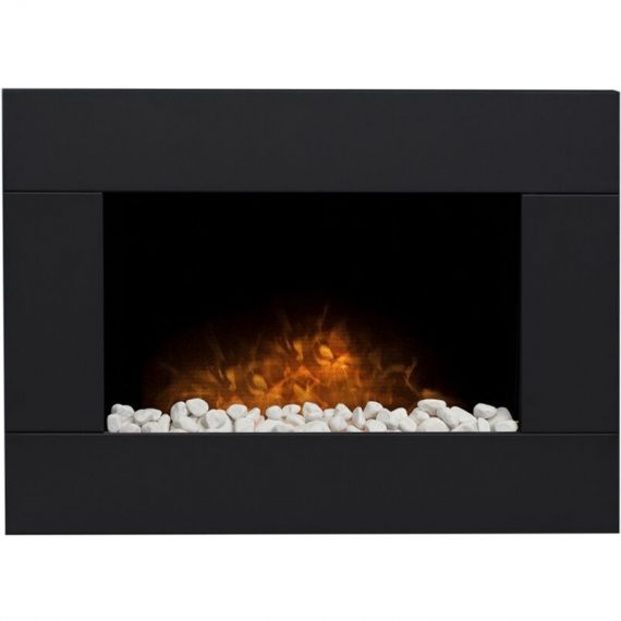 Adam - Carina Electric Wall Mounted Fire with Pebbles & Remote Control in Black, 32 Inch 5056126236811 23528