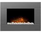Adam - Carina Electric Wall Mounted Fire with Pebbles & Remote Control in Satin Grey, 32 Inch 5056126237580 23527