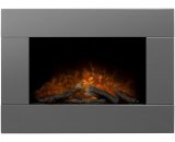 Adam - Carina Electric Wall Mounted Fire with Logs & Remote Control in Satin Grey, 32 Inch 5056126232752 22615