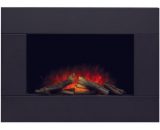 Carina Electric Wall Mounted Fire with Logs & Remote Control in Black, 32 Inch - Adam 5056126226874 19960