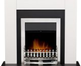 Adam - Solus Fireplace in Black and White with Blenheim Electric Fire in Chrome, 39 Inch 5056126201154 21736
