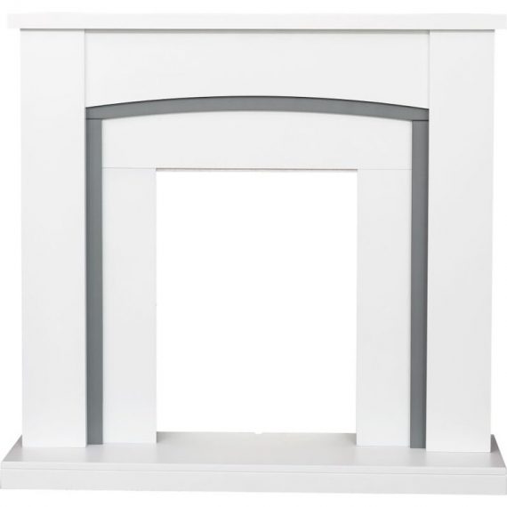 Chilton Fireplace in Pure White and Grey, 39 Inch - Adam 5056126224856 20862
