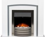 Adam - Chilton Fireplace in Pure White & Grey with Comet Electric Fire in Black Nickel, 39 Inch 5056126236033 23598