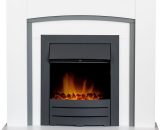 Chilton Fireplace in Pure White & Grey with Colorado Electric Fire in Black, 39 Inch - Adam 5056126236019 23600