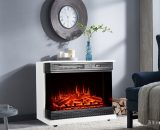 Livingandhome - Electric Fireplace 3 LED Flame Timer Heater with Remote Control 742521054529 PM0784