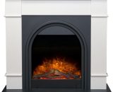 Chesterfield Electric Fireplace Suite in White & Charcoal Grey, 44 Inch - Adam 5056126238396 23875