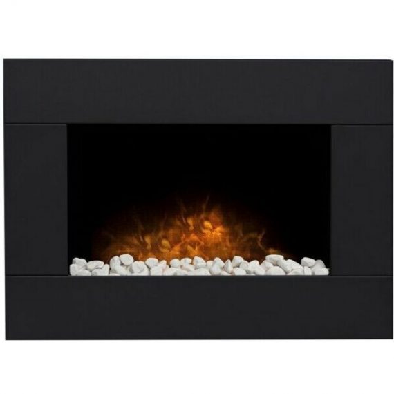 Adam - Carina Electric Wall Mounted Fire with Pebbles & Remote Control in Black, 32 Inch 5056126237726 FPFUT583
