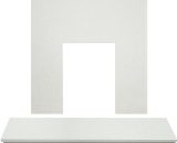 Marble Back Panel & Hearth in White, 54 Inch - Adam 5060031411751 6562