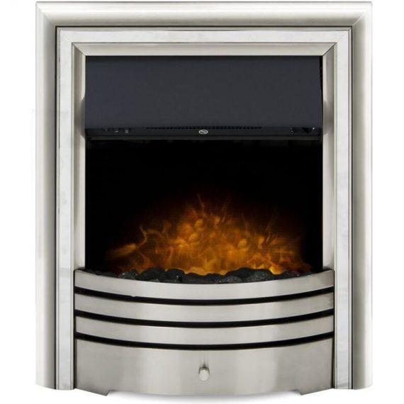 Adam - Astralis Coal Electric Fire in Chrome with Remote Control 5056126240313 23766
