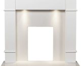 Adam - Linton Surround in Pure White & White Marble with Downlights, 48 Inch 5056126237665 23559