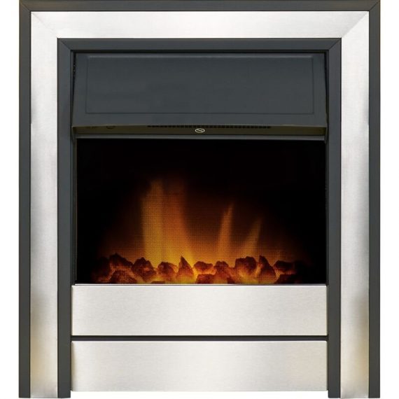 Adam - Argo Electric Fire in Brushed Steel with Remote Control 5056126240061 24566