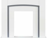 Adam Chilton Fireplace in Pure White and Grey, 39 Inch 8800213330831 FPFUT443