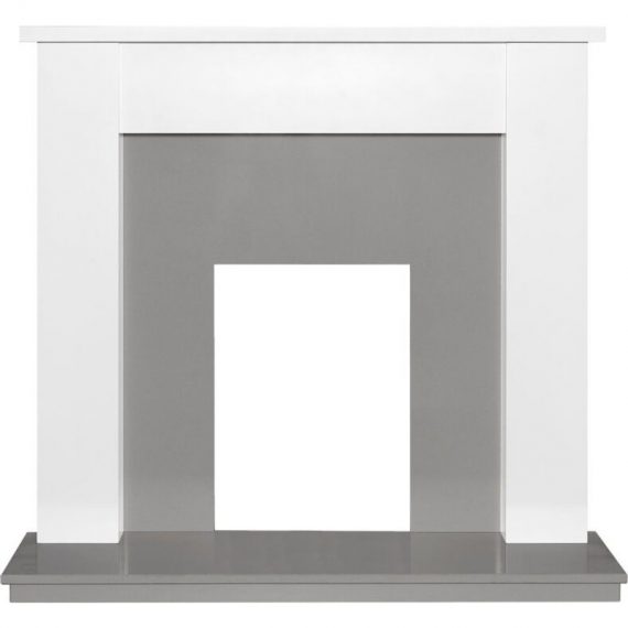 Adam - Buxton Fireplace in Pure White & Sparkly Grey Marble, 48 Inch 5056126234350 22815