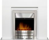 Adam - Lomond Fireplace in Pure White with Colorado Electric Fire in Brushed Steel, 39 Inch 5060180214579 21099