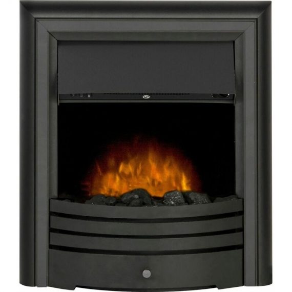 Adam Fires - Adam Cambridge Black Inset Electric Fire Heater Heating Real Flame Effect Steel - Black 5056126229004 ADF044