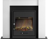Adam - Solus Fireplace in Black and White with Oslo Electric Fire in Black, 39 Inch 5056126201314 21760