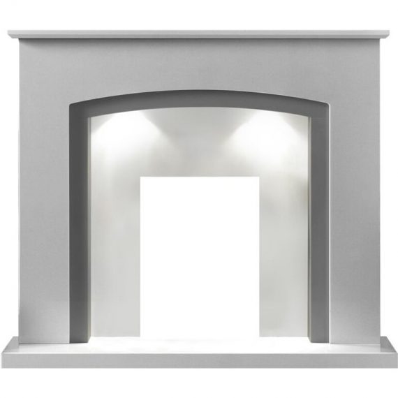 Adam Calella White Marble Fireplace with Downlights, 48 Inch 5056126239041 24225