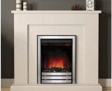 Marden 42' Cashmere Electric Fireplace - Chrome Fire Finish - Be Modern MARDEN