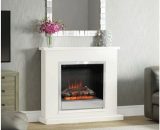 Be Modern - Elsham 40' Soft White Electric Fireplace - Chrome Fire Finish ELSHAMSWC