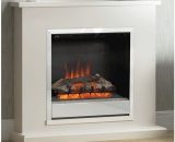 Elsham 40' Pearlscent Cashmere Electric Fireplace - Chrome Fire Finish - Be Modern ELSHAMPCC
