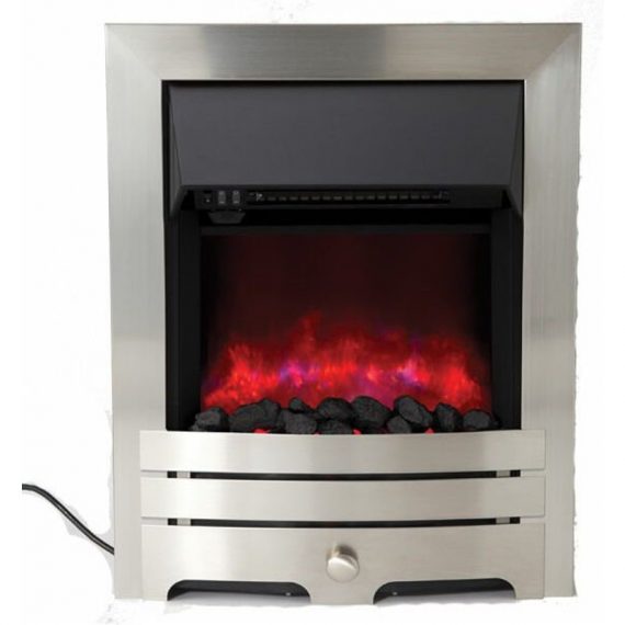 Be Modern - Enrico Inset LED Electric Fire With Coal Effect - Brushed Steel ENRICO
