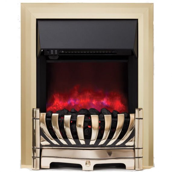 Be Modern - Lexus Inset LED Electric Fire With Coal Effect - Brass LEXUSBR