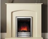 Bewley 42' Ivory Electric Fireplace - Chrome Fire Finish - Be Modern BEWLEY