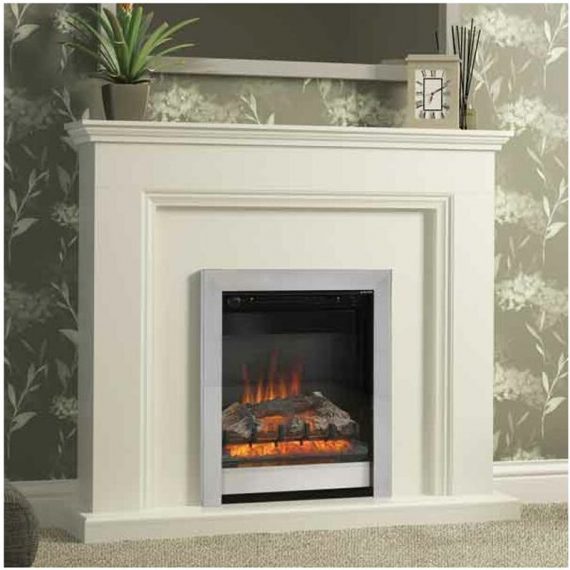 Be Modern - Westcroft 48' Soft White Electric Fireplace - Chrome Fire Finish WESTCROFT