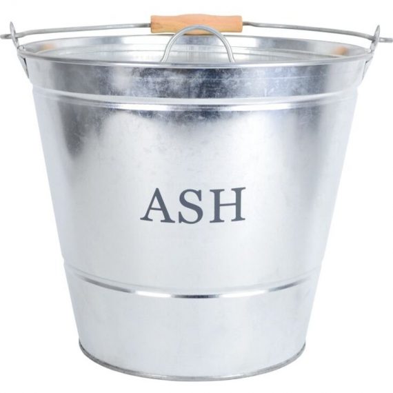 Ash Bucket With Lid Galvanised - 0455 - Manor 5037020004553 103363