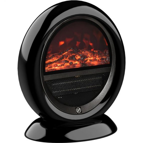 Table Top Electric Fireplace Heater W/ LED Flame Rotatable Head Black - Homcom 5056534522988 5056534522988