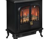 Free standing Electric Fireplace Stove w/ led Fire Flame Effect Black - Homcom 5056534521653 5056534521653