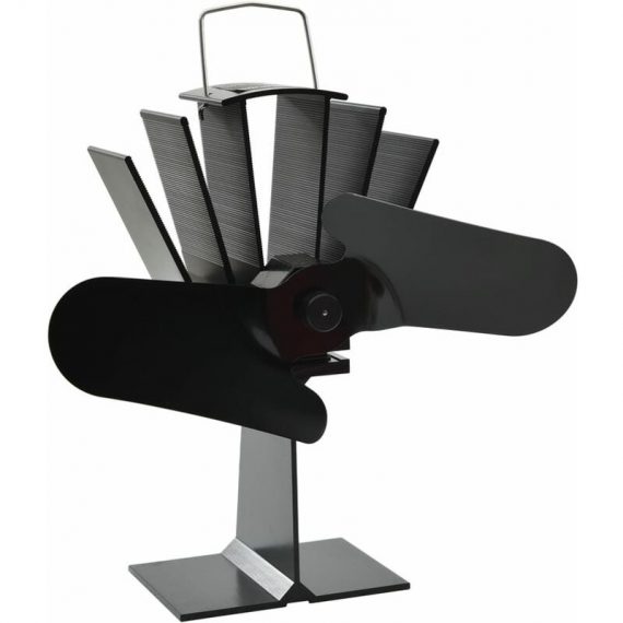 Heat Powered Stove Fan Black 2 Blades - Vidaxl 8719883992723 8719883992723