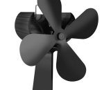 4 Blades Home Fireplace Fan Efficient Heat Distribution Fans 791303107458 H28977