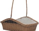 Firewood Basket with Handle 61.5x46.5x58 cm Brown Willow 797394207268 286989UK