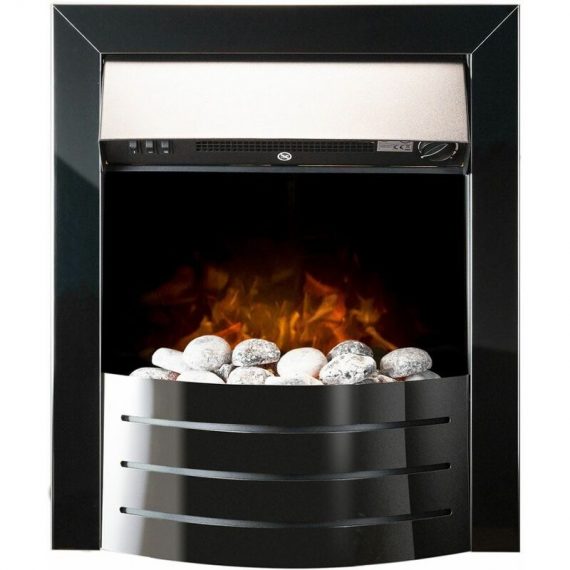 Adam Fires - Adam Comet Black Inset Electric Fire Heater Heating Real Flame Pebble Effect - Black 5056126232202 ADF058