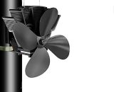 4 blades Flue pipe Stove fan Powered heater fixed on the wood chimney pipe / wood stove / black chimney 3732770714531 wdl-059