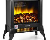 18' Electric Fireplace Stove 1800W Freestanding Indoor Space Heater Adjustable 615200222659 FP10056GB-BK