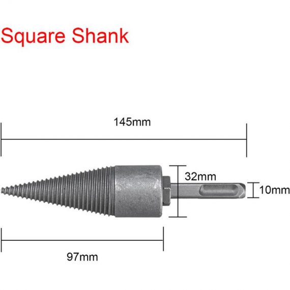 Maerex - Log Wood Splitting Split Electric Hammer Drill Splitter Cone Firewood Copper Square shank 9137779907177 SSCP4430792