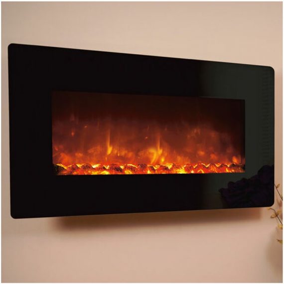 Electriflame xd 1300 1.5kw Wall Mounted Electric Fire - Black Glass - Celsi 5060520793467 EFH13BGRE