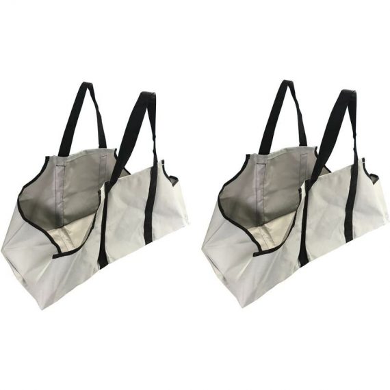 Selections - Set of 2 Canvas Log Carrier Firewood Bags in French Grey 5060575108070 GFK024