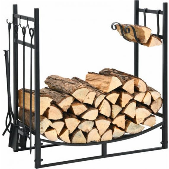 30inch Firewood Rack W/4 Tool Set Kindling Holders Indoor & Outdoor OP70815