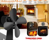 4 Blades Home Fireplace Fan Efficient Heat Distribution Fans 755924516327 H28977|804