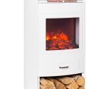 Klarstein - Bormio WH Electric Fireplace 950/1900W Thermostat Weekly Timer - White 4060656231292 4060656231292