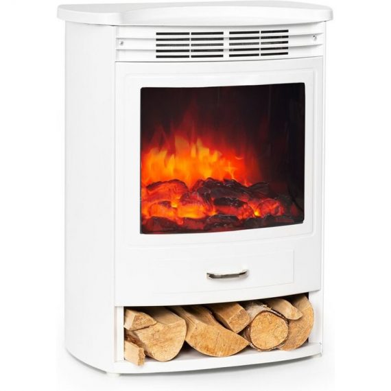 Bormio s Electric Fireplace 950/1900W Thermostat Weekly Timer - White - Klarstein 4060656231308 4060656231308