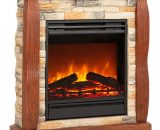 Klarstein Lienz Electric Fireplace 1800W Stone Decor Polystone Remote Control - Red / Brown 4060656157882 4060656157882
