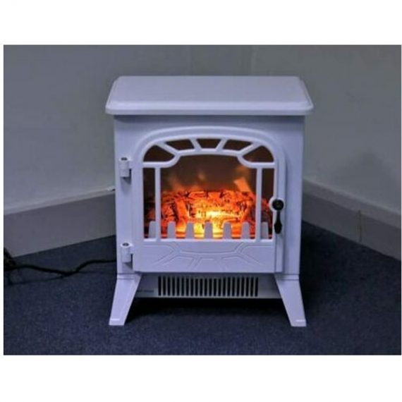 Marco Paul - Electric Fire 1850W White Electric Fireplace Heater Portable Vintage Style Flame Effect Heating Fireplace Home Living Room Decorative 5055959714718 EF1W