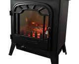 Electric Fire Black Space Heater 1.5KW Realistic Flame Warm Home Modern Portable Heating 5055959714701 EF1B