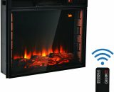 Gymax - Recessed Electric Fireplace Adjustable 1000W/2000W Fireplace Heater Dual Control 615200212957 FP10028