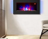 Electric Fire Wall Mounted Flat Glass Electric Fire Multi Colour Flames 1Kw & 2Kw Heater with Timer - NRG 5059490011275 409EF851KB